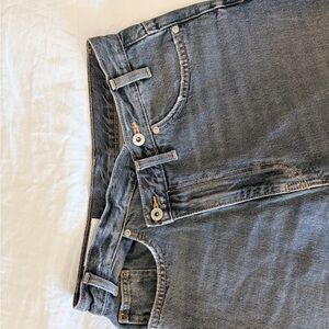 Zara faded black crossover/crisscross waist jeans